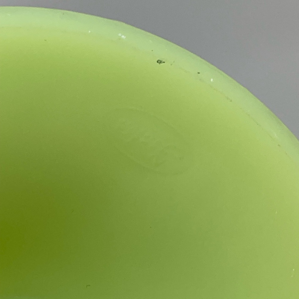 Fenton Water Lily Swung Footed Bud Vase Uranium Custard Satin Glass - Picture 12 of 13